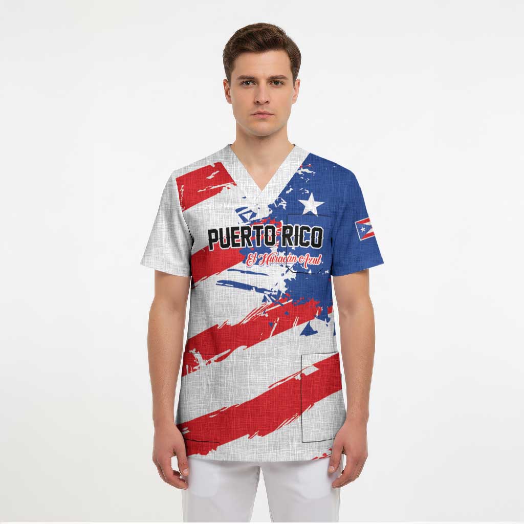 Custom Football 2026 Puerto Rico Scrub Top Come On El Huracan Azul