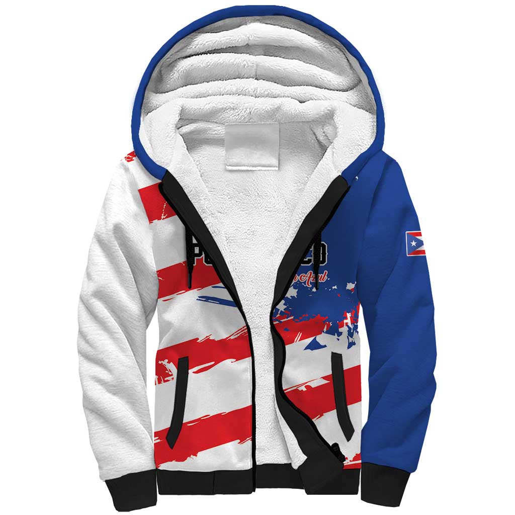 Custom Football 2026 Puerto Rico Sherpa Hoodie Come On El Huracan Azul