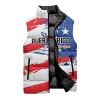 Custom Football 2026 Puerto Rico Sleeveless Puffer Jacket Come On El Huracan Azul