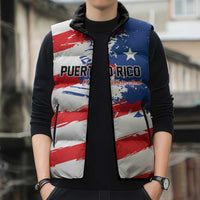 Custom Football 2026 Puerto Rico Sleeveless Puffer Jacket Come On El Huracan Azul