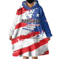 Custom Football 2026 Puerto Rico Wearable Blanket Hoodie Come On El Huracan Azul