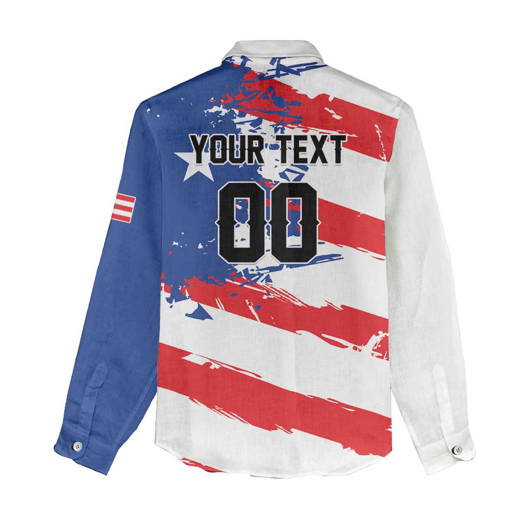 Custom Football 2026 Puerto Rico Women Casual Shirt Come On El Huracan Azul