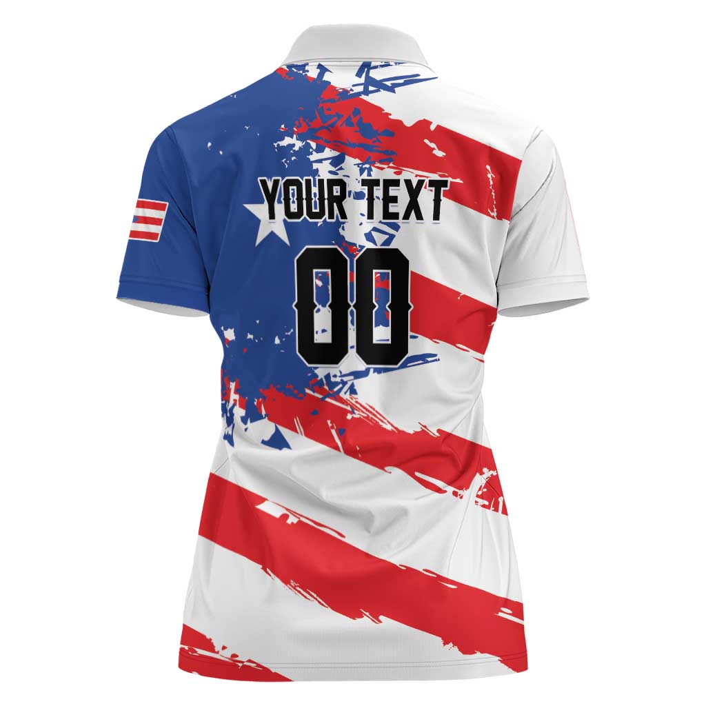 Custom Football 2026 Puerto Rico Women Polo Shirt Come On El Huracan Azul