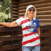 Custom Football 2026 Puerto Rico Women Polo Shirt Come On El Huracan Azul