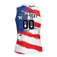 Custom Football 2026 Puerto Rico Women Sleeveless Polo Shirt Come On El Huracan Azul
