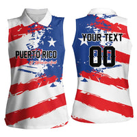 Custom Football 2026 Puerto Rico Women Sleeveless Polo Shirt Come On El Huracan Azul
