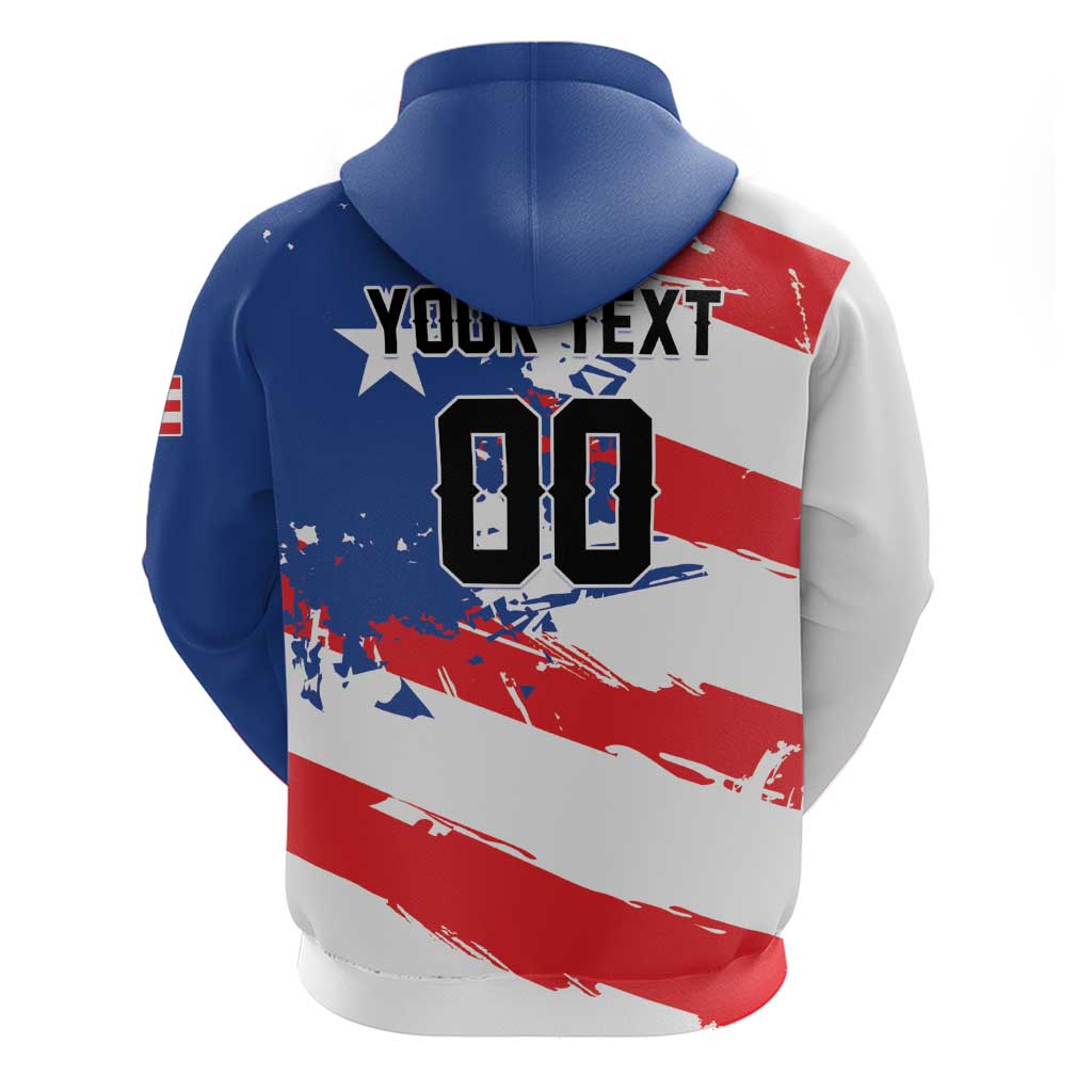 Custom Football 2026 Puerto Rico Zip Hoodie Come On El Huracan Azul