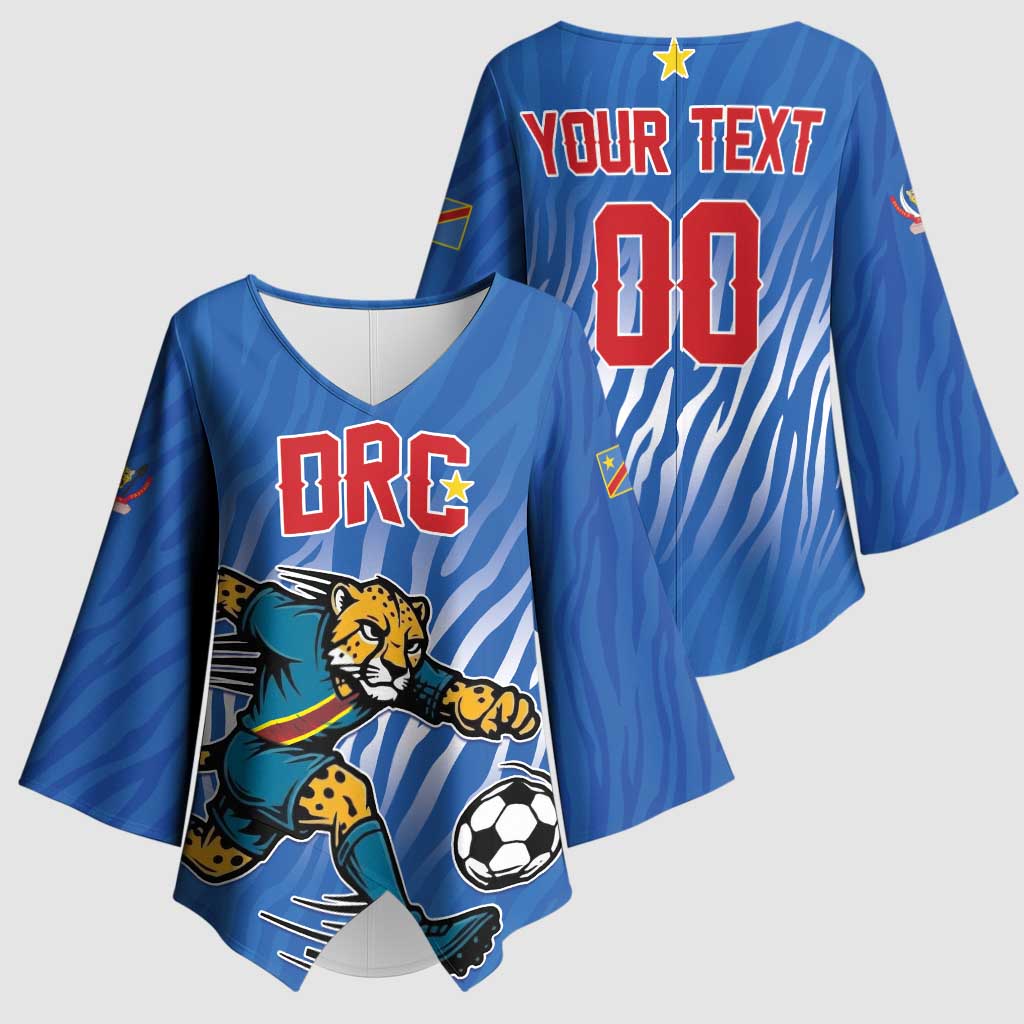 Custom Football 2026 DR Congo Leopards Kimono Sleeve Blouse Warriors of the Equator