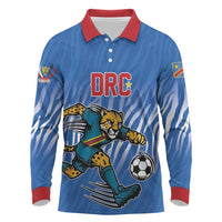 Custom Football 2026 DR Congo Leopards Long Sleeve Polo Shirt Warriors of the Equator