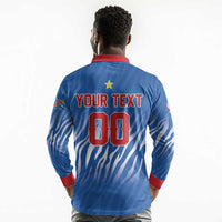 Custom Football 2026 DR Congo Leopards Long Sleeve Polo Shirt Warriors of the Equator