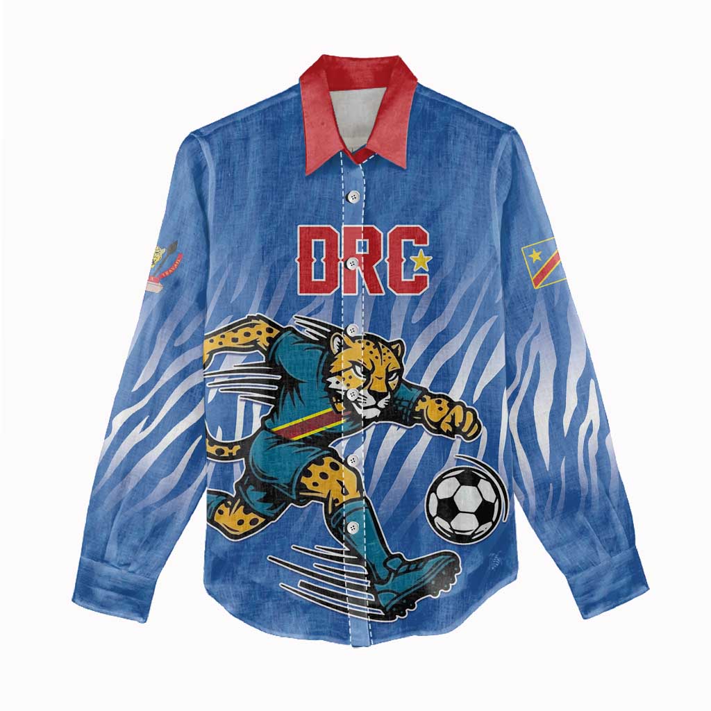 Custom Football 2026 DR Congo Leopards Women Casual Shirt Warriors of the Equator