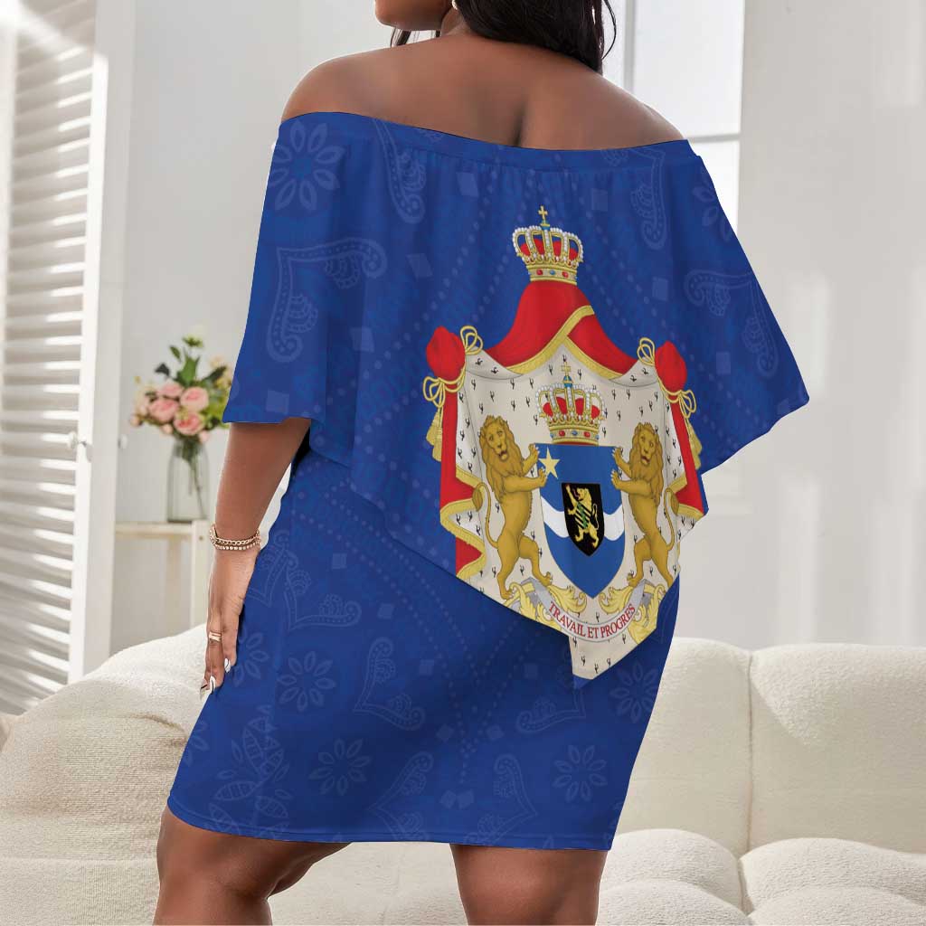 Congo Free State 1885-1908 Off Shoulder Short Dress Werk en voortgang