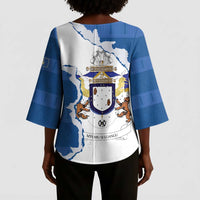 Kingdom of Loango Kimono Sleeve Blouse African Pattern Flag Stylized