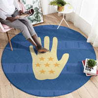 Kingdom of Loango Round Carpet African Pattern Flag Stylized