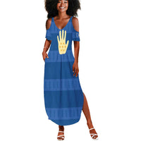 Kingdom of Loango Summer Maxi Dress African Pattern Flag Stylized