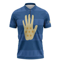 Kingdom of Loango Zipper Polo Shirt African Pattern Flag Stylized
