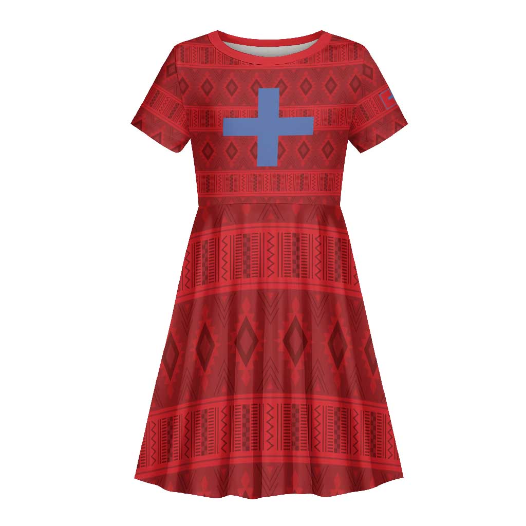 Kingdom of Ndongo Kid Short Sleeve Dress Utuminu ua Ngola
