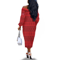 Kingdom of Ndongo Off The Shoulder Long Sleeve Dress Utuminu ua Ngola