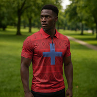 Kingdom of Ndongo Zipper Polo Shirt Utuminu ua Ngola