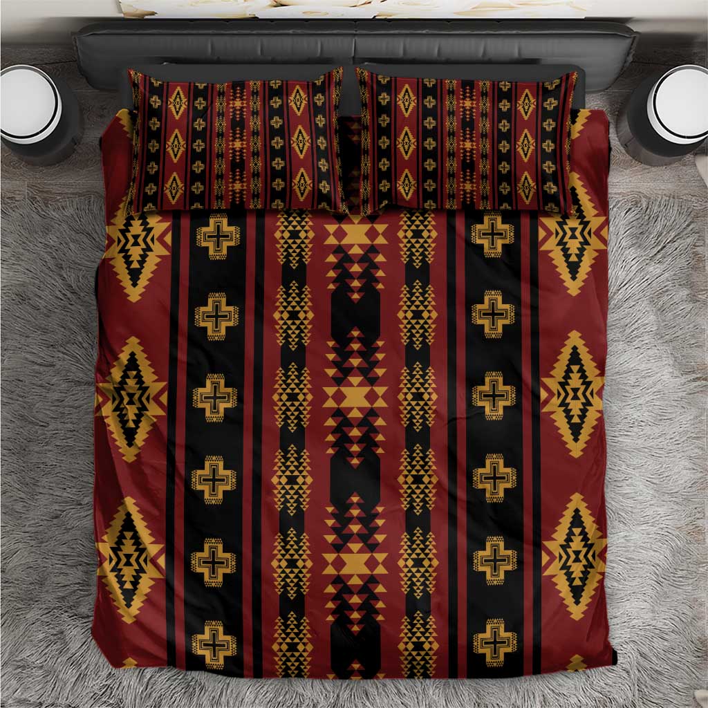 Navajo Native America South Western Inspired Bedding Set Red Tribal Pattern