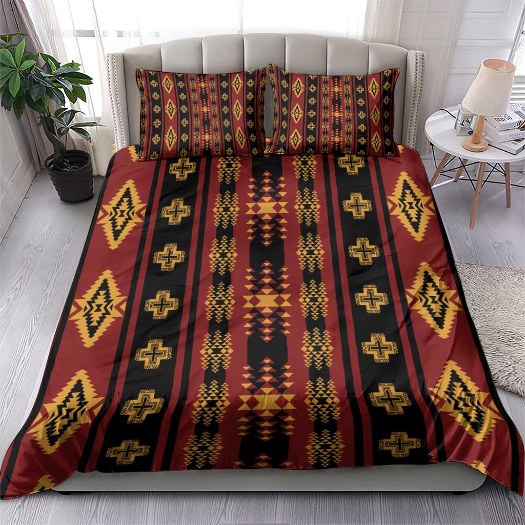 Navajo Native America South Western Inspired Bedding Set Red Tribal Pattern