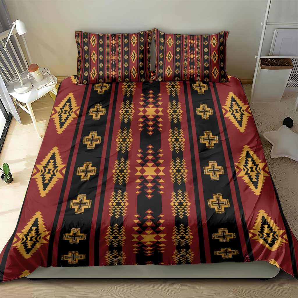 Navajo Native America South Western Inspired Bedding Set Red Tribal Pattern
