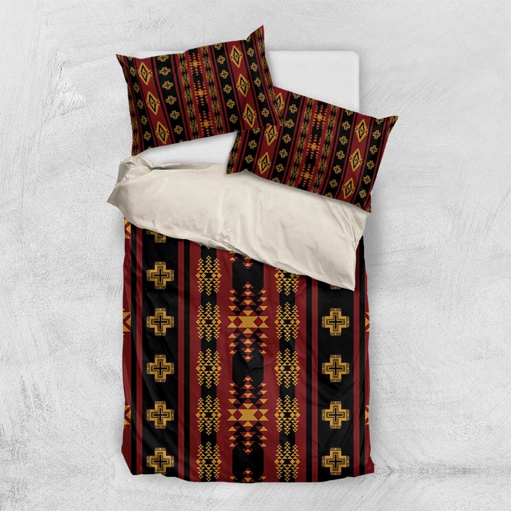 Navajo Native America South Western Inspired Bedding Set Red Tribal Pattern