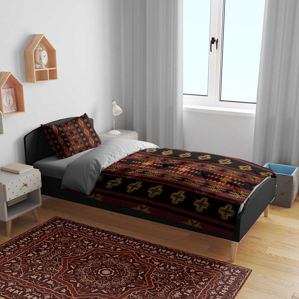 Navajo Native America South Western Inspired Bedding Set Red Tribal Pattern