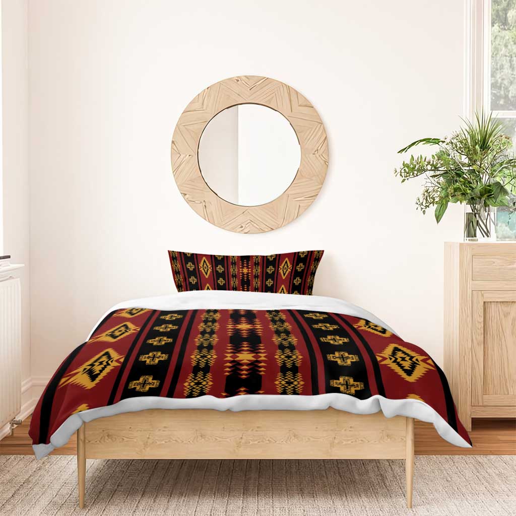 Navajo Native America South Western Inspired Bedding Set Red Tribal Pattern