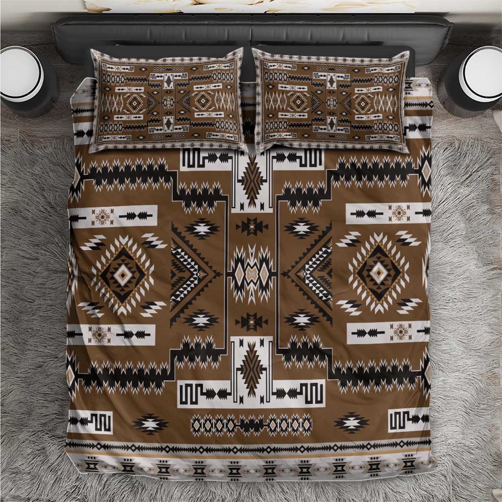 Navajo Tribal Pattern Vintage Brown Bedding Set