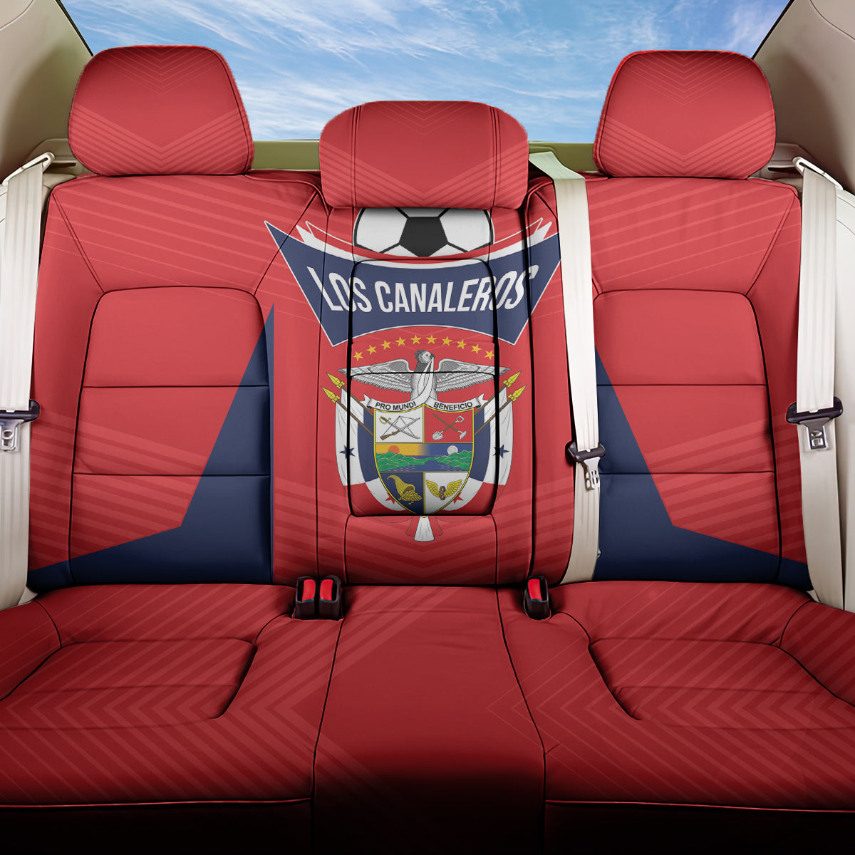 Panama 2024 Football Back Car Seat Cover Go Los Canaleros - Wonder Print Shop