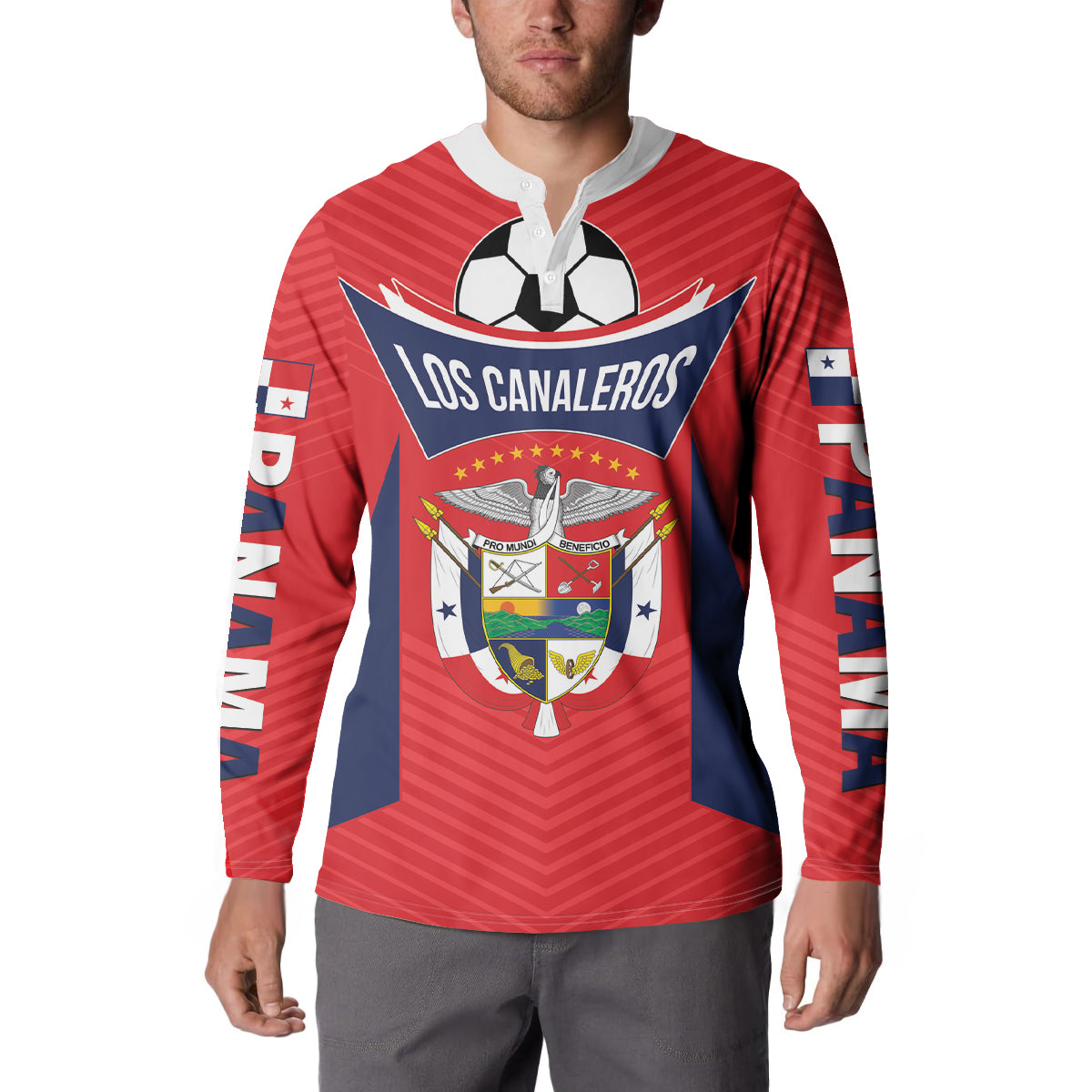 Personalized Panama 2024 Football Button Sweatshirt Go Los Canaleros - Wonder Print Shop