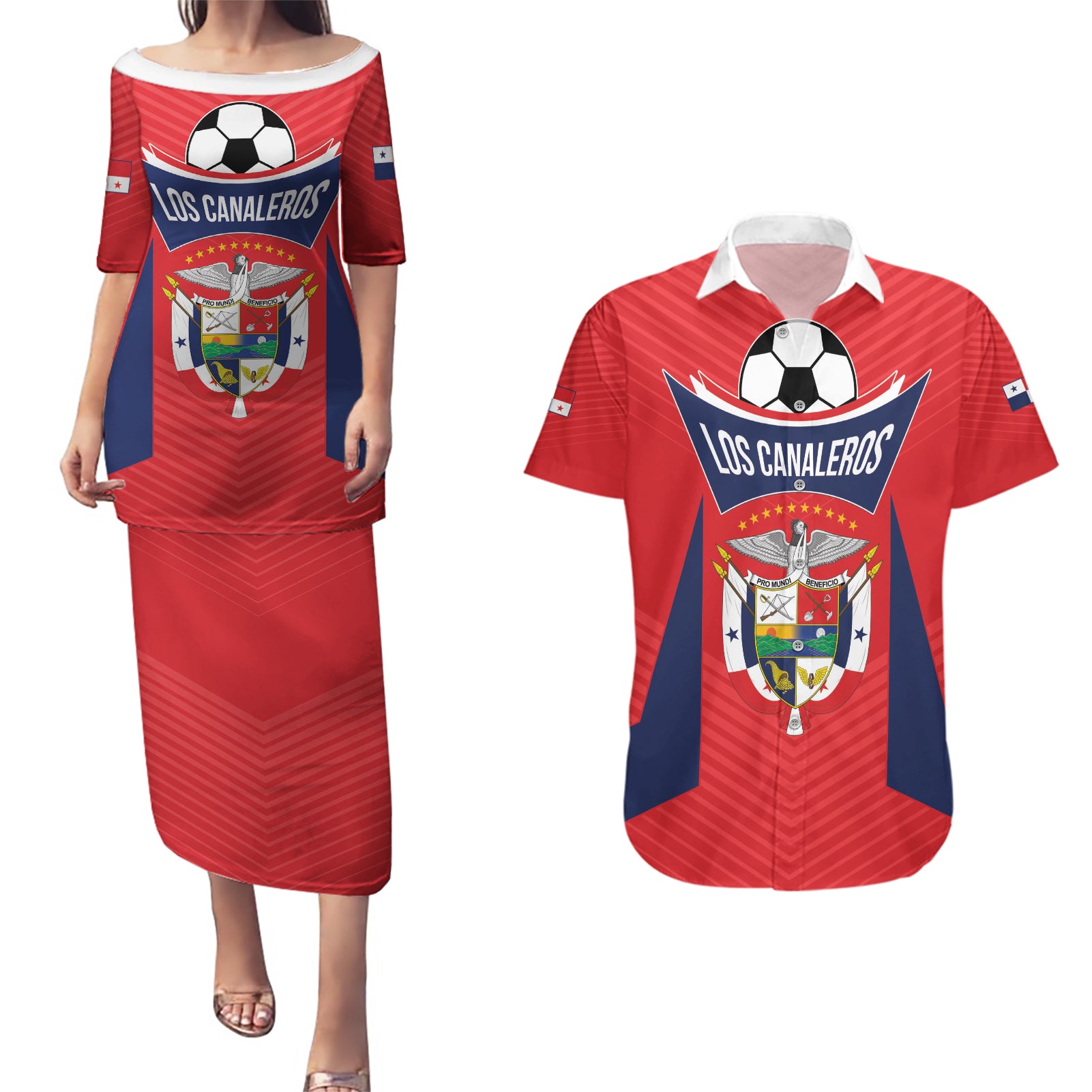 Personalized Panama 2024 Football Couples Matching Puletasi and Hawaiian Shirt Go Los Canaleros - Wonder Print Shop