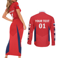 Personalized Panama 2024 Football Couples Matching Short Sleeve Bodycon Dress and Long Sleeve Button Shirt Go Los Canaleros - Wonder Print Shop