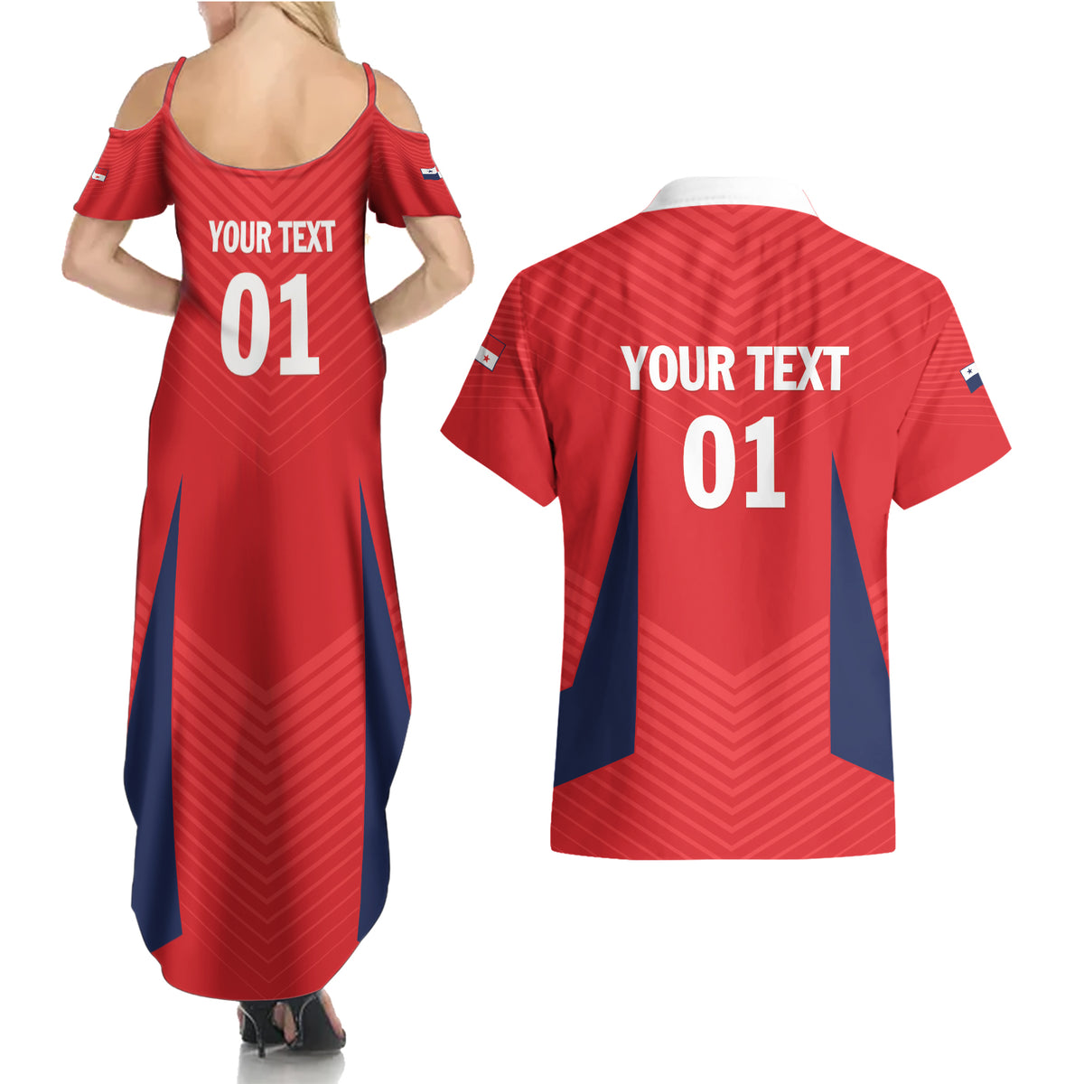 Personalized Panama 2024 Football Couples Matching Summer Maxi Dress and Hawaiian Shirt Go Los Canaleros - Wonder Print Shop