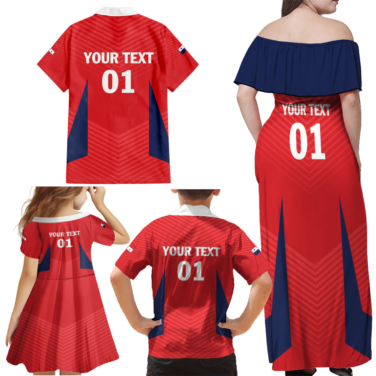 Personalized Panama 2024 Football Family Matching Off Shoulder Maxi Dress and Hawaiian Shirt Go Los Canaleros - Wonder Print Shop