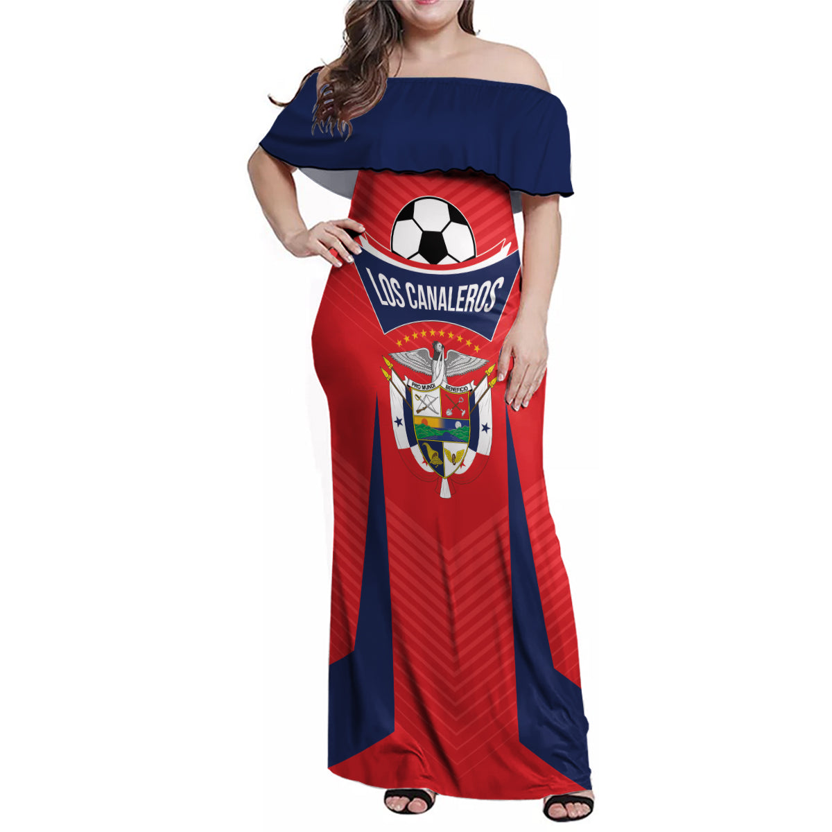 Personalized Panama 2024 Football Family Matching Off Shoulder Maxi Dress and Hawaiian Shirt Go Los Canaleros - Wonder Print Shop