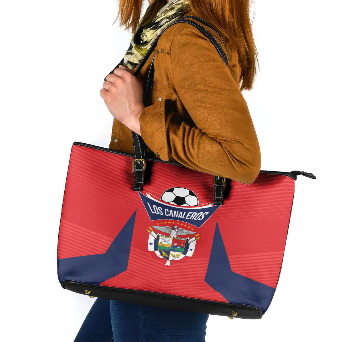 Panama 2024 Football Leather Tote Bag Go Los Canaleros - Wonder Print Shop