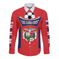 Personalized Panama 2024 Football Long Sleeve Button Shirt Go Los Canaleros - Wonder Print Shop