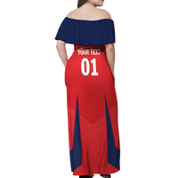 Personalized Panama 2024 Football Off Shoulder Maxi Dress Go Los Canaleros - Wonder Print Shop