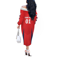 Personalized Panama 2024 Football Off The Shoulder Long Sleeve Dress Go Los Canaleros - Wonder Print Shop
