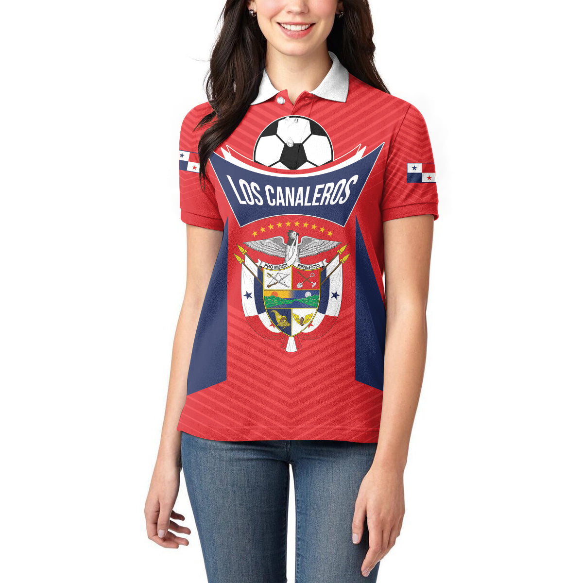 Personalized Panama 2024 Football Women Polo Shirt Go Los Canaleros - Wonder Print Shop