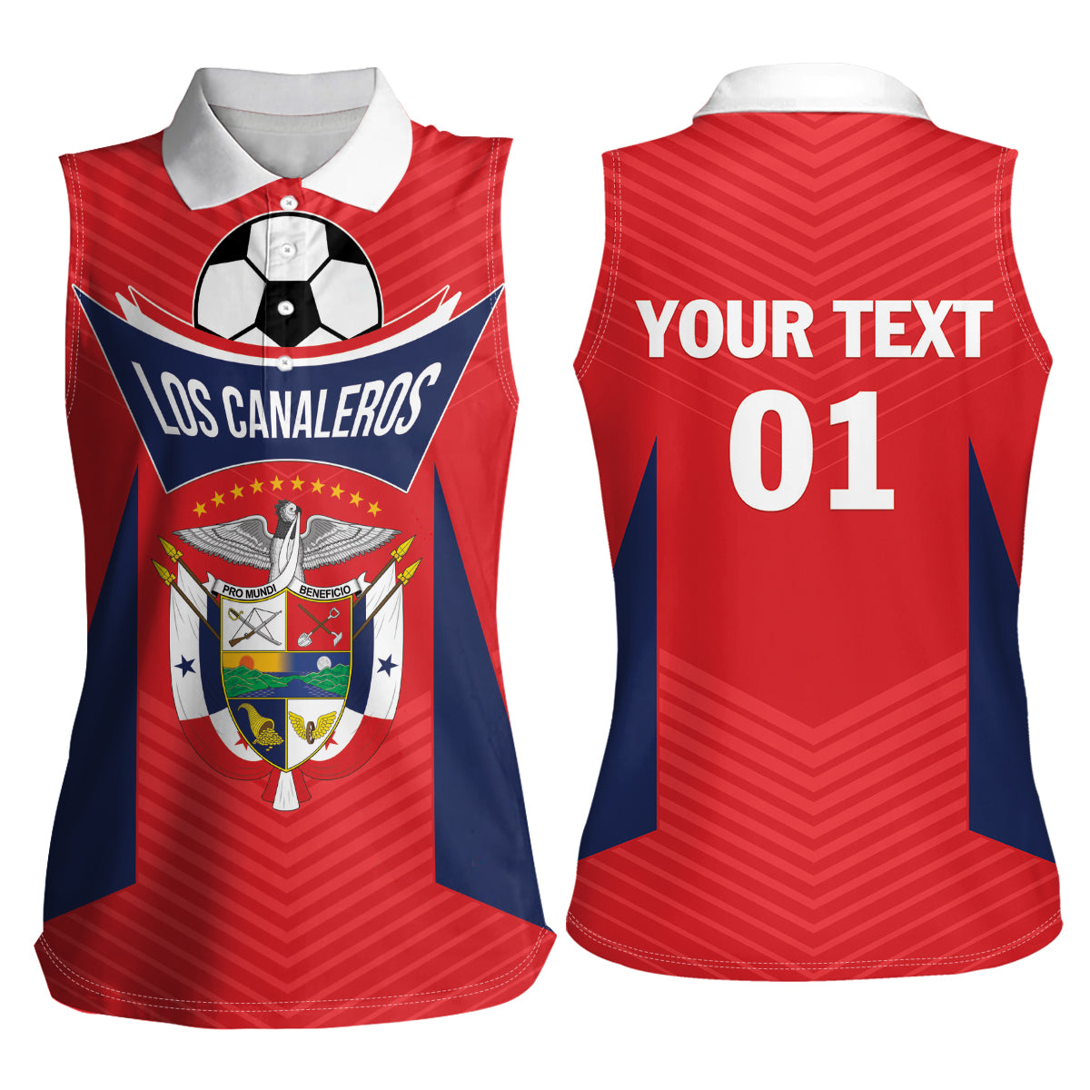 Personalized Panama 2024 Football Women Sleeveless Polo Shirt Go Los Canaleros - Wonder Print Shop