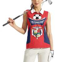 Personalized Panama 2024 Football Women Sleeveless Polo Shirt Go Los Canaleros - Wonder Print Shop