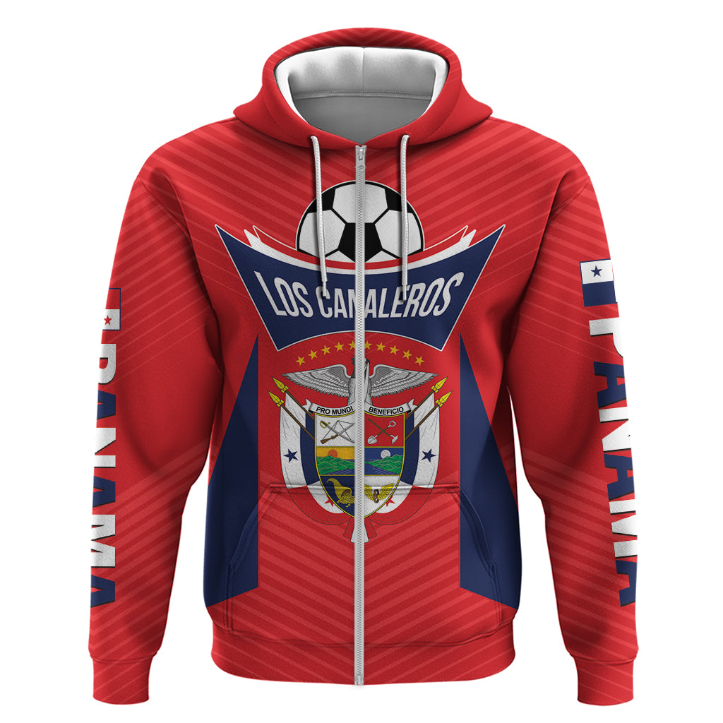 Personalized Panama 2024 Football Zip Hoodie Go Los Canaleros - Wonder Print Shop
