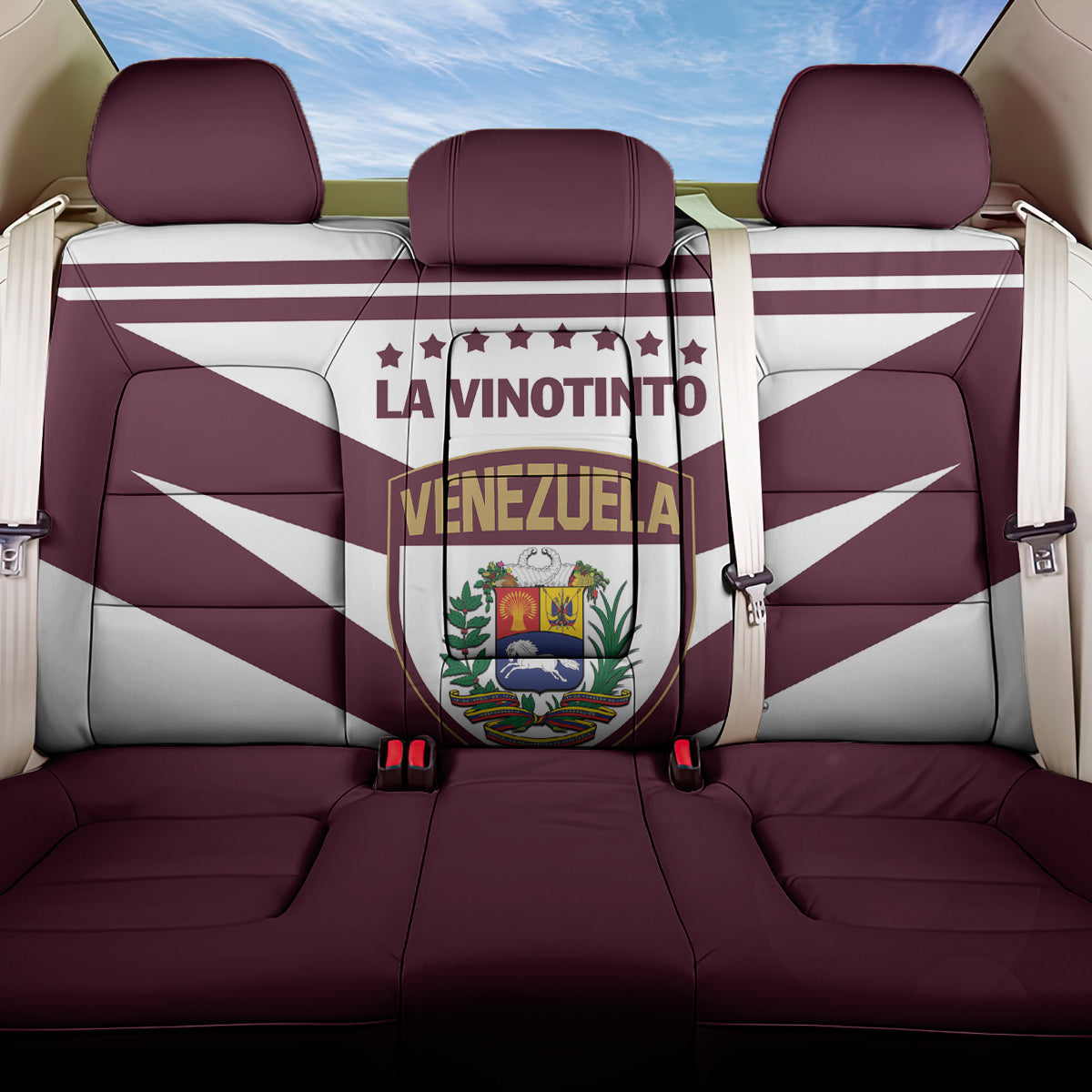 Venezuela 2024 Football Back Car Seat Cover Mano tengo fe La Vinotinto - Wonder Print Shop