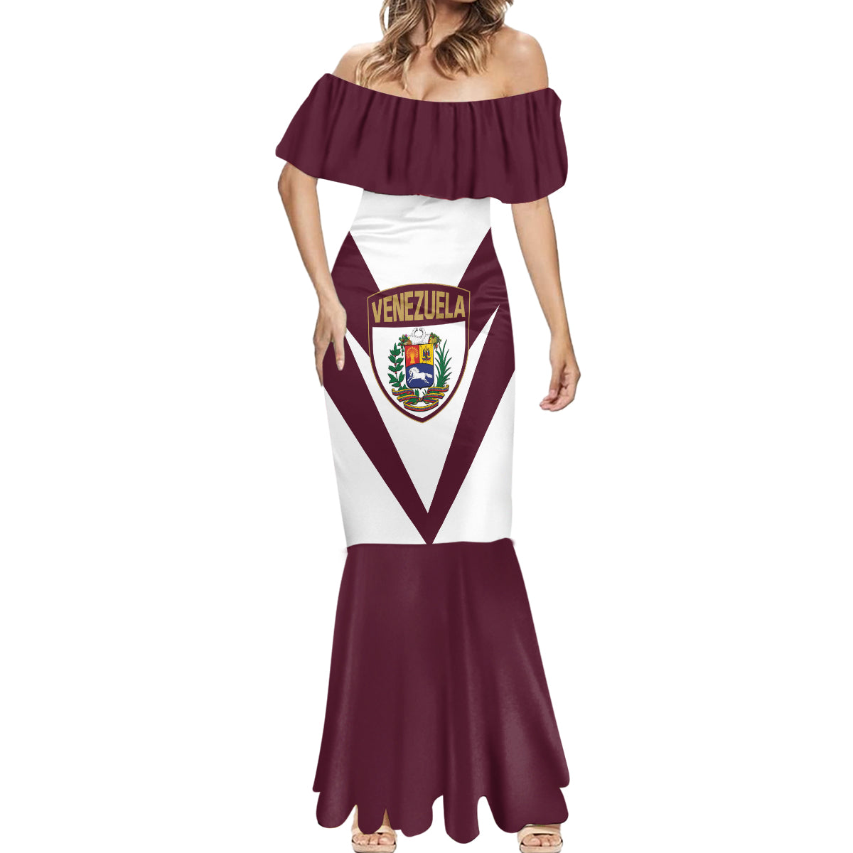 Personalized Venezuela 2024 Football Mermaid Dress Mano tengo fe La Vinotinto - Wonder Print Shop