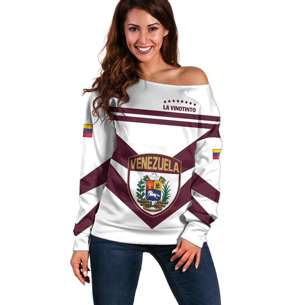 Personalized Venezuela 2024 Football Off Shoulder Sweater Mano tengo fe La Vinotinto