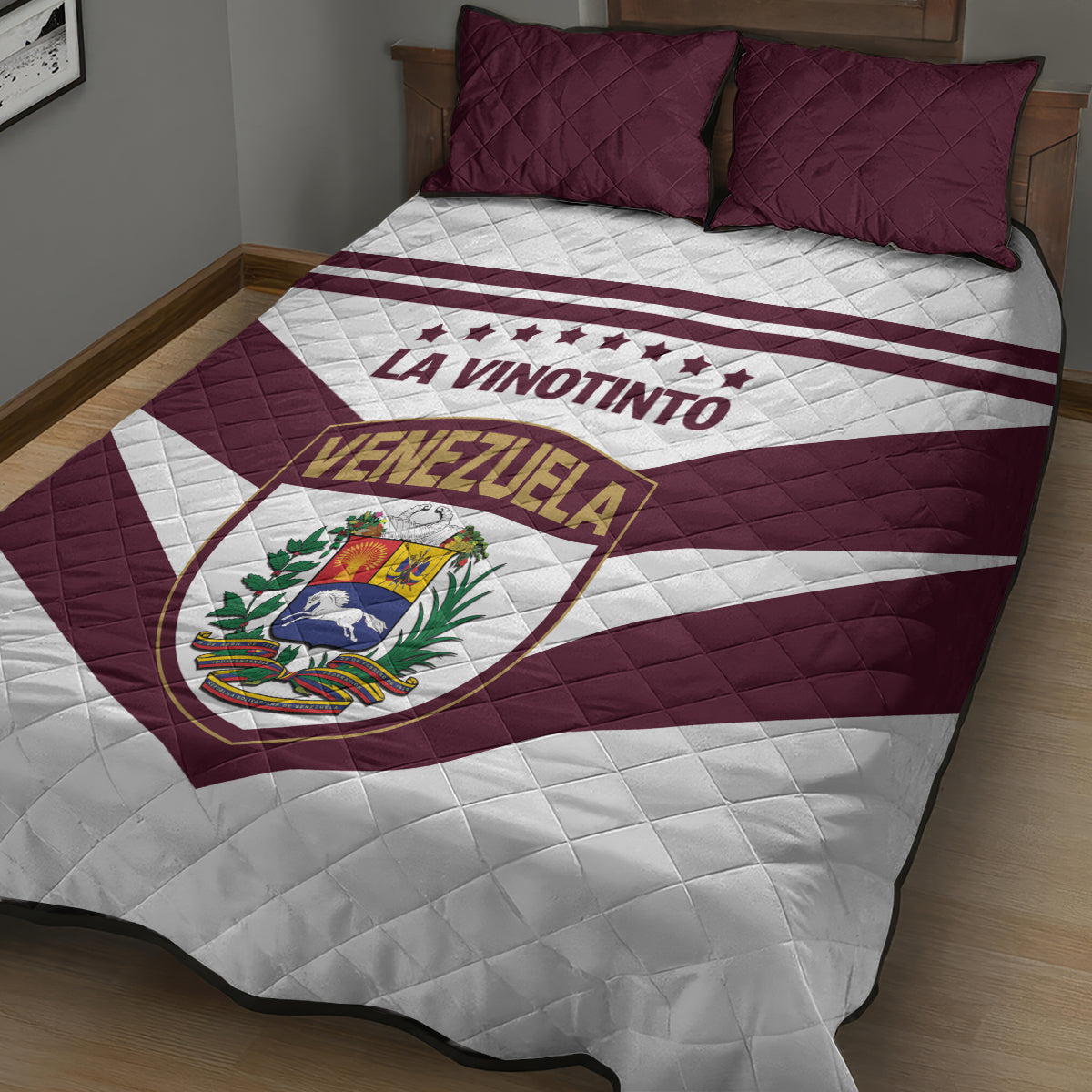 Venezuela 2024 Football Quilt Bed Set Mano tengo fe La Vinotinto - Wonder Print Shop