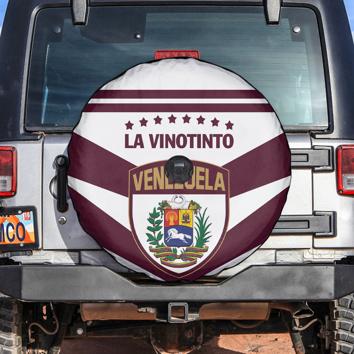 Venezuela 2024 Football Spare Tire Cover Mano tengo fe La Vinotinto